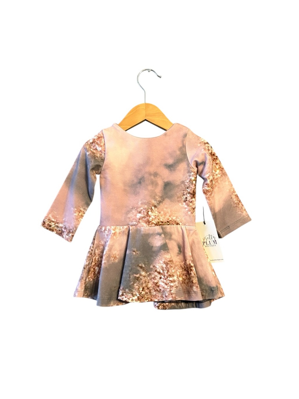 Kids Floral Peplum Formal Dress - Pink